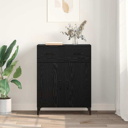 Credenza Rovere Nero 69,5 x 34 x 90 cm Legno multistrato