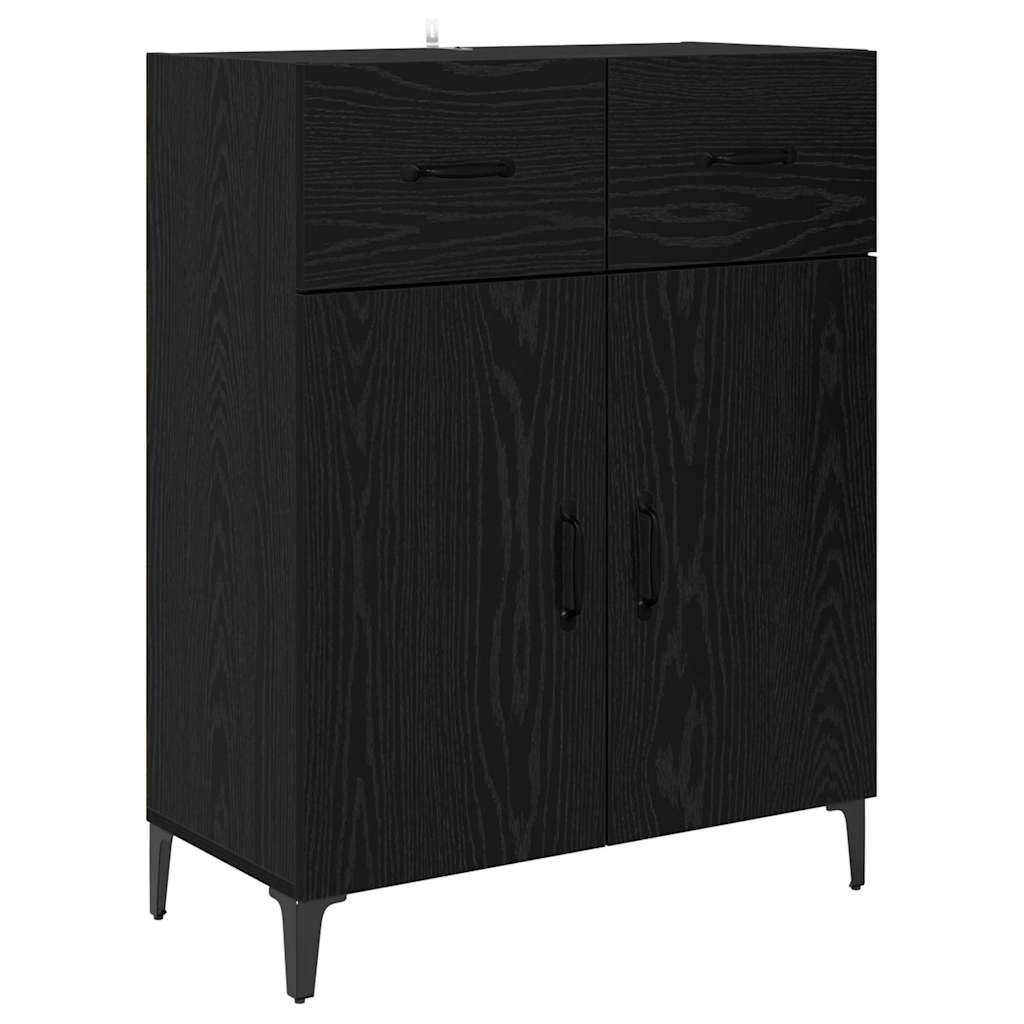 Credenza Rovere Nero 69,5 x 34 x 90 cm Legno multistrato