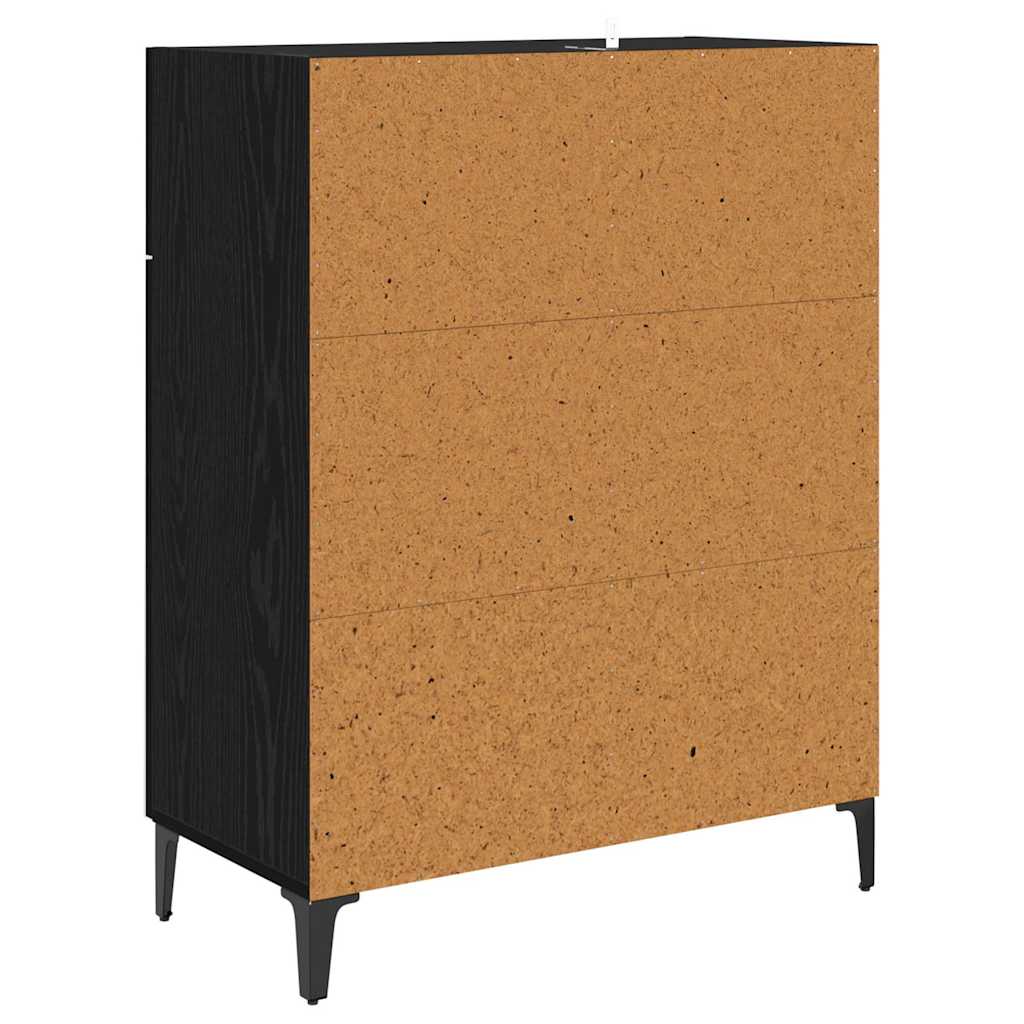 Credenza Rovere Nero 69,5 x 34 x 90 cm Legno multistrato