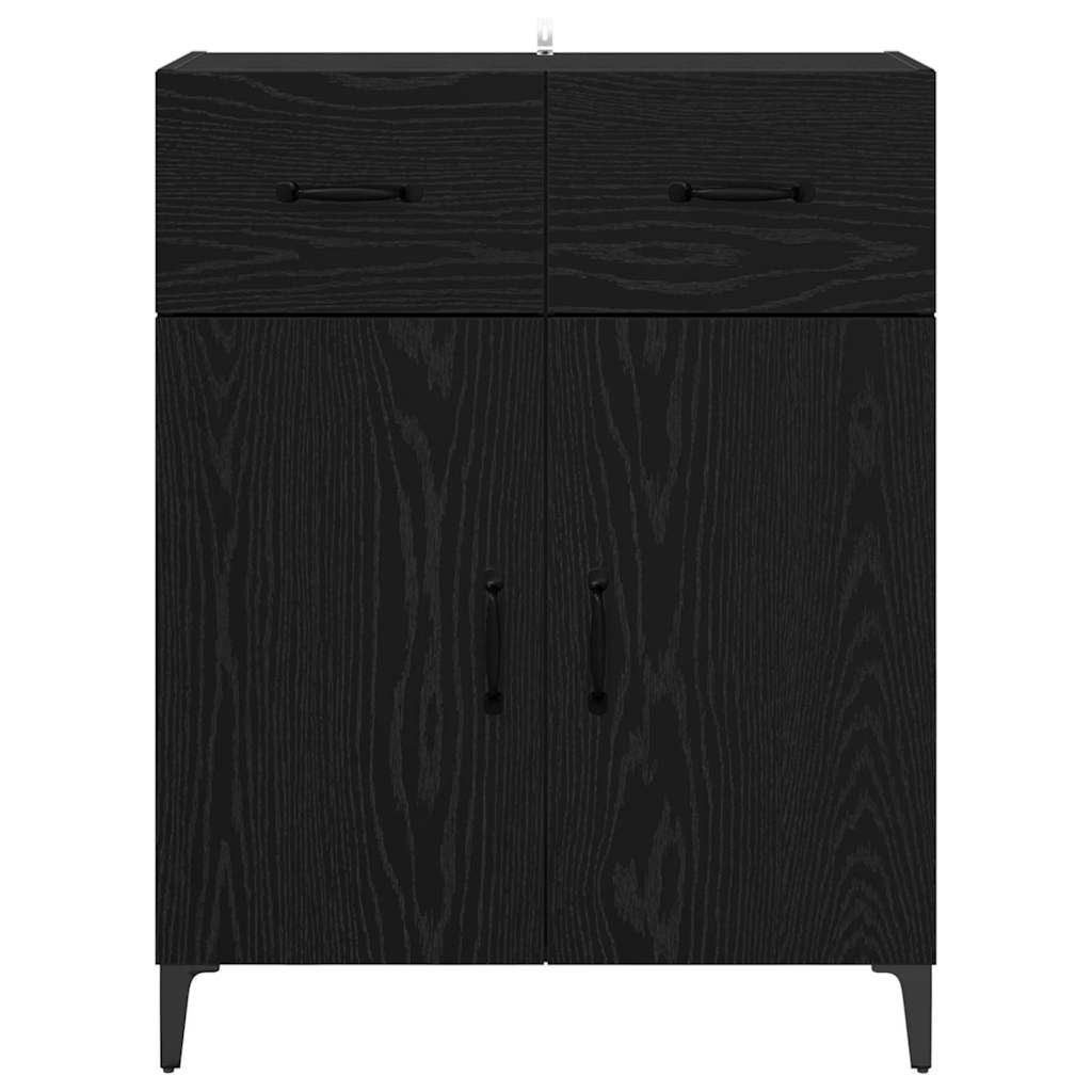 Credenza Rovere Nero 69,5 x 34 x 90 cm Legno multistrato