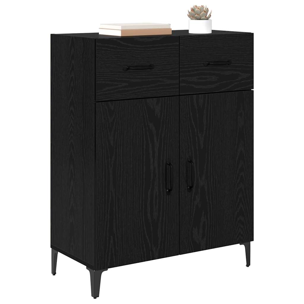 Credenza Rovere Nero 69,5 x 34 x 90 cm Legno multistrato