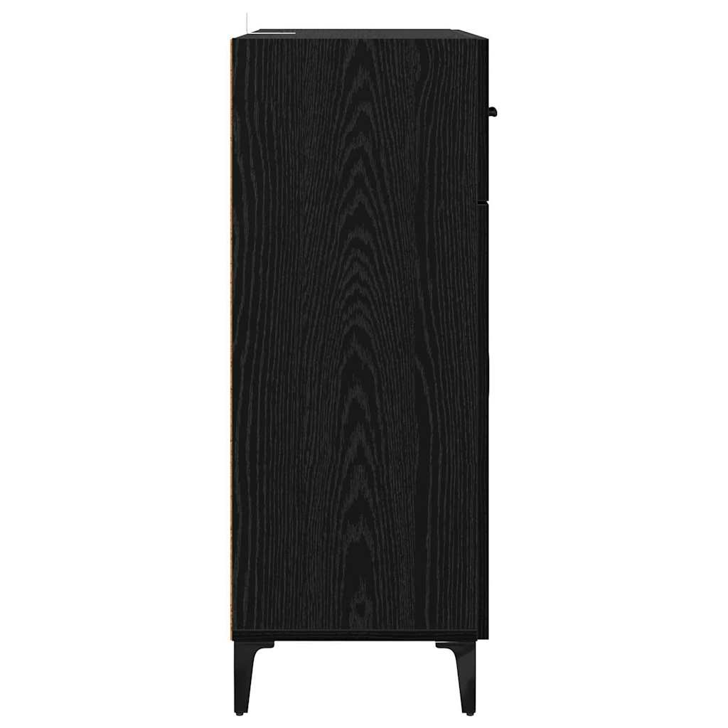 Credenza Rovere Nero 69,5 x 34 x 90 cm Legno multistrato