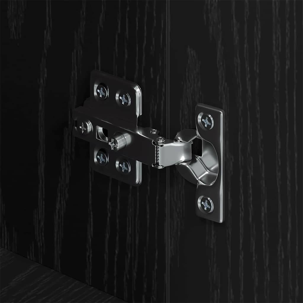 Credenza Rovere nero 34 x 90 x 80 cm Legno multistrato