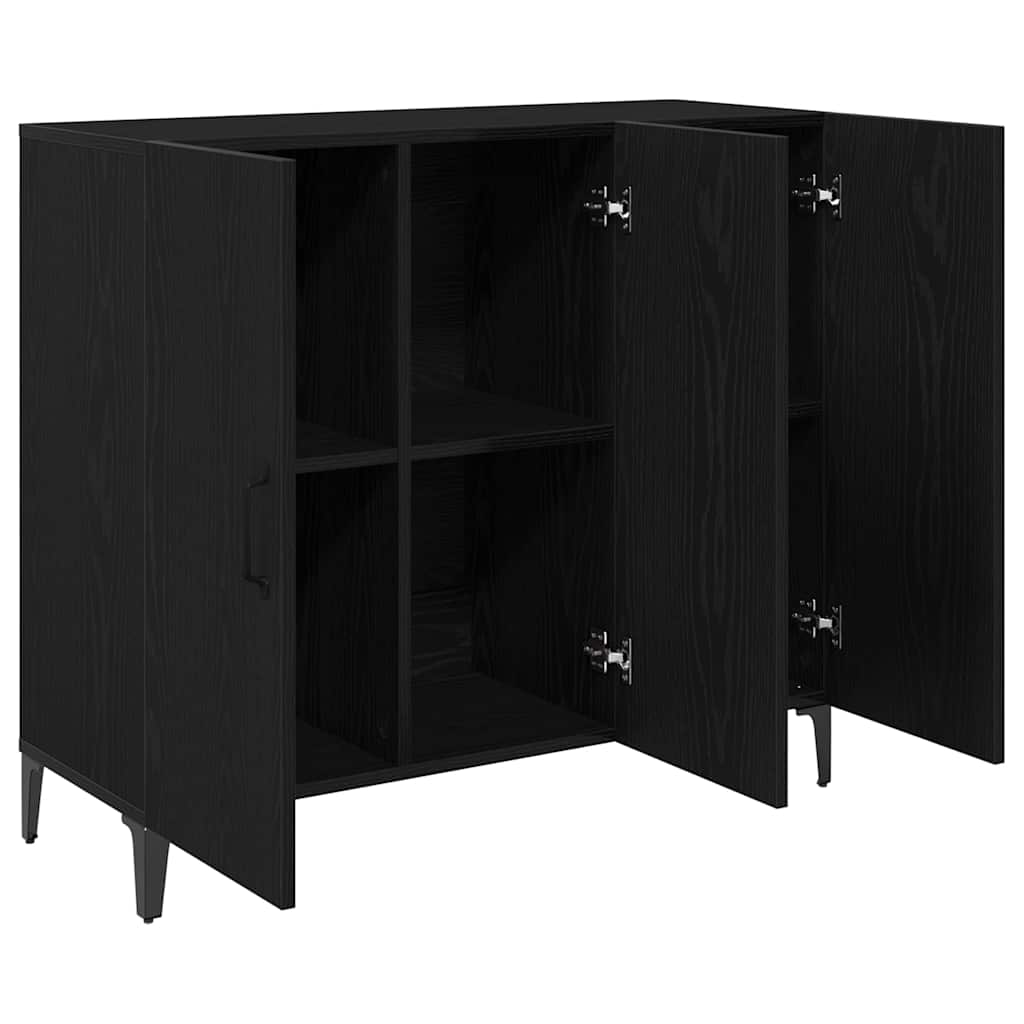 Credenza Rovere nero 34 x 90 x 80 cm Legno multistrato
