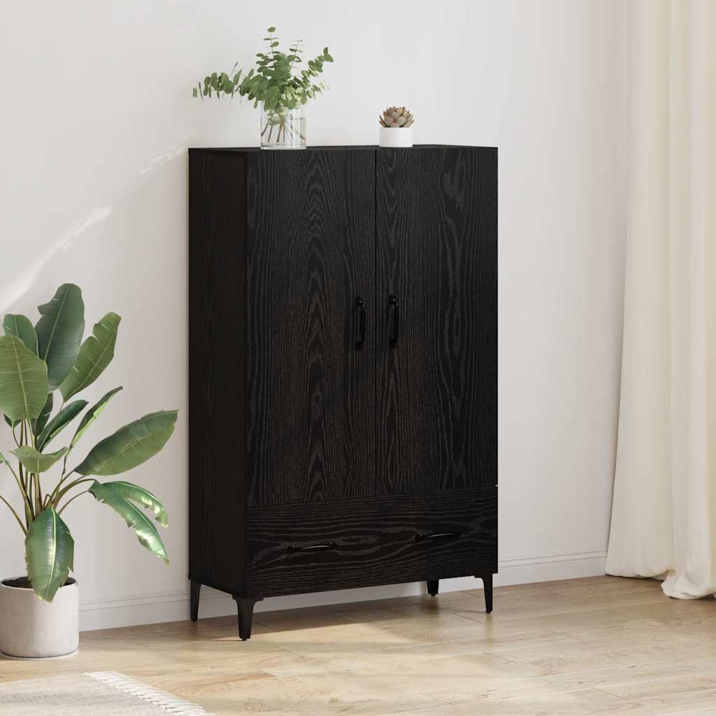 Credenza con cassetto Rovere Nero 70 x 31 x 115 cm