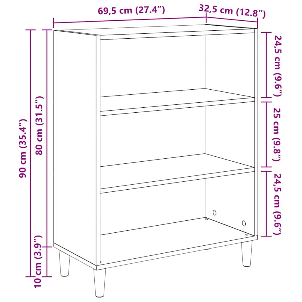 Credenza Legno vecchio 69,5 x 32,5 x 90 cm Legno multistrato