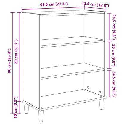 Credenza Rovere Nero 69,5 x 32,5 x 90 cm Legno multistrato