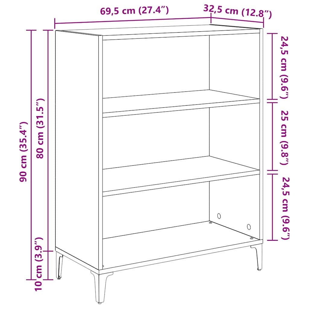 Credenza Rovere artigianale 69,5 x 32,5 x 90 cm