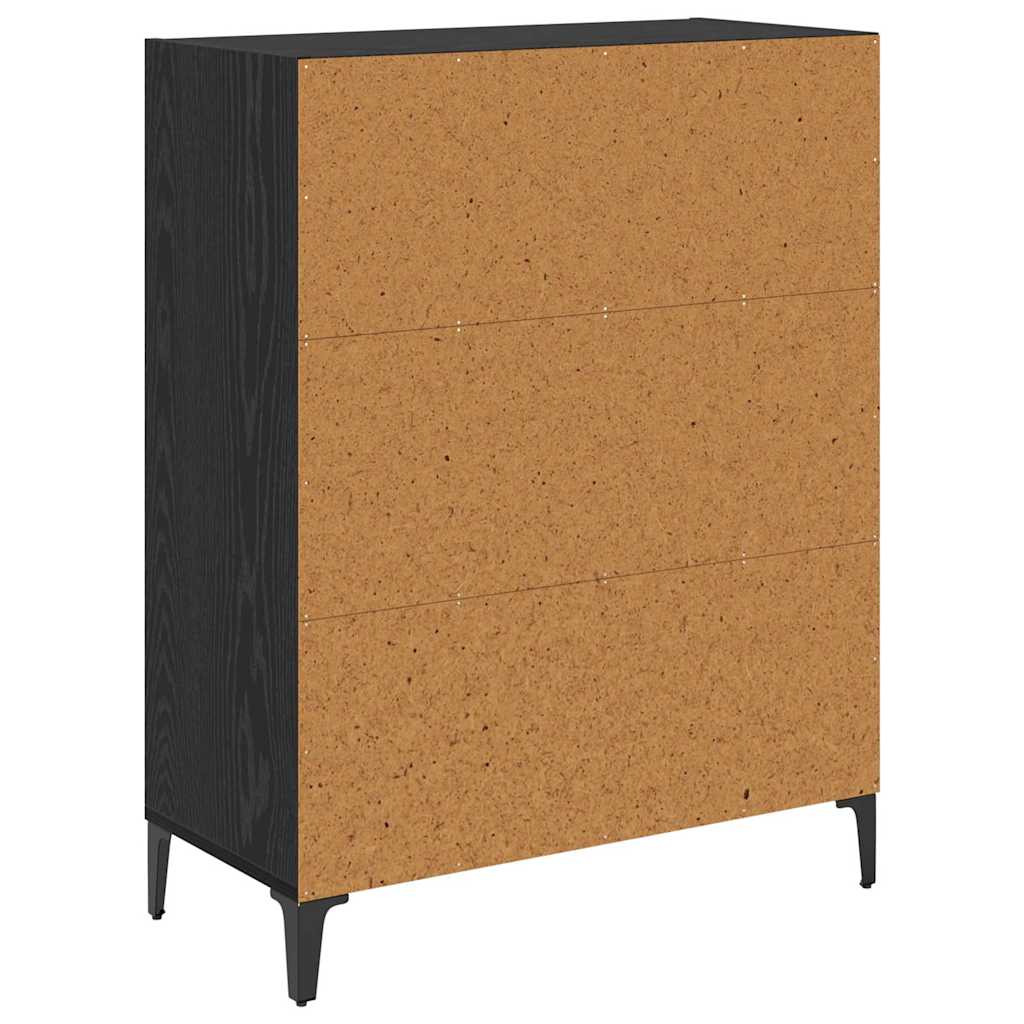 Credenza Rovere Nero 69,5 x 32,5 x 90 cm Legno multistrato