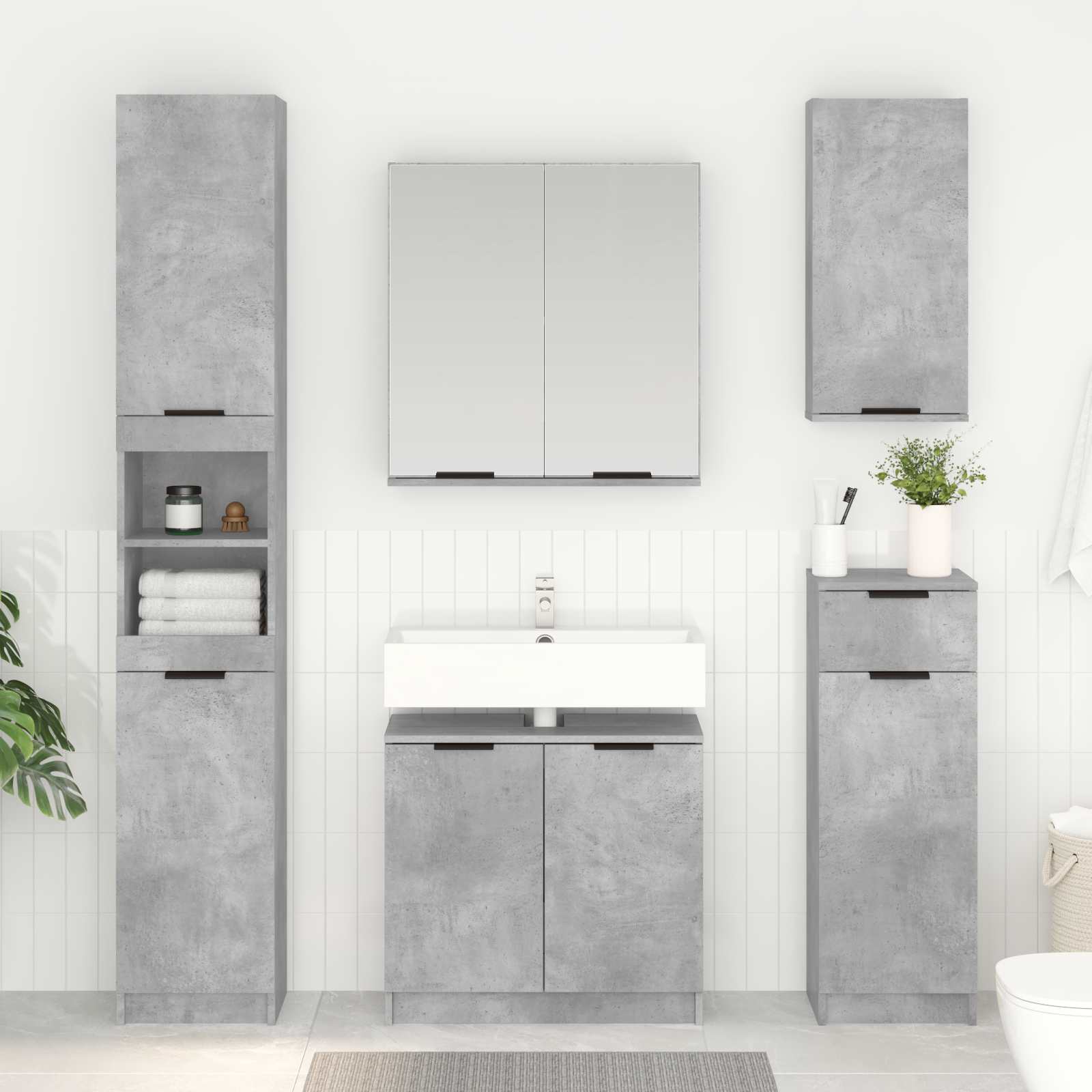 Mobile da Bagno Grigio cemento 64,5 x 33,5 x 59 cm | homemem39