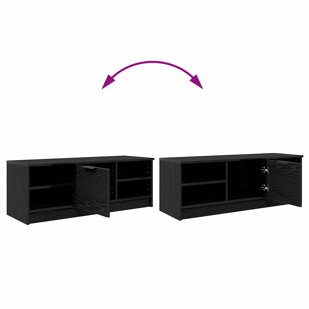 Mobile TV Rovere Nero 102 x 35 x 36,5 cm Legno multistrato