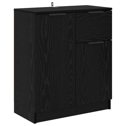 Credenza Rovere Nero 60 x 30 x 70 cm Legno multistrato
