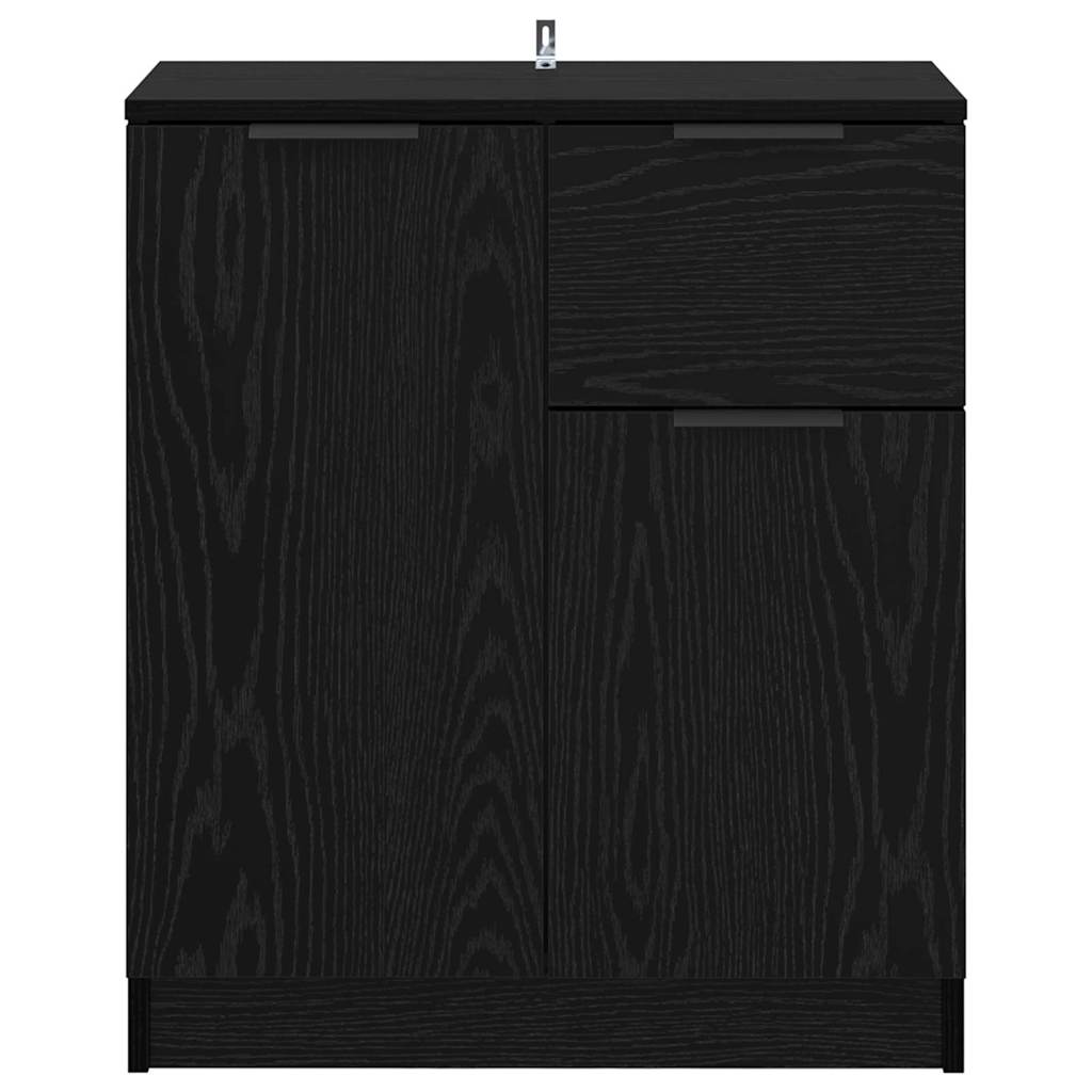 Credenza Rovere Nero 60 x 30 x 70 cm Legno multistrato