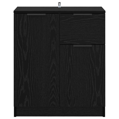 Credenza Rovere Nero 60 x 30 x 70 cm Legno multistrato