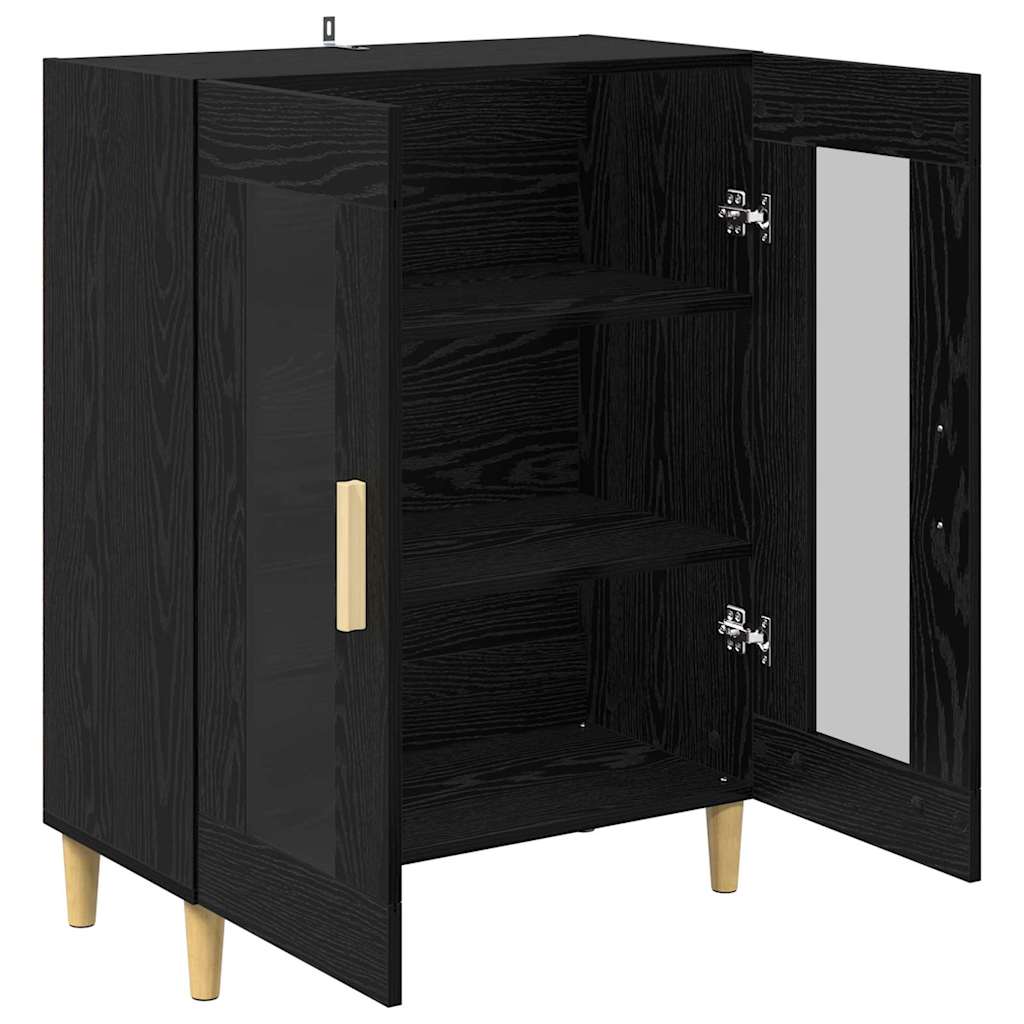 Credenza Rovere Nero 69,5 x 34 x 90 cm Legno multistrato
