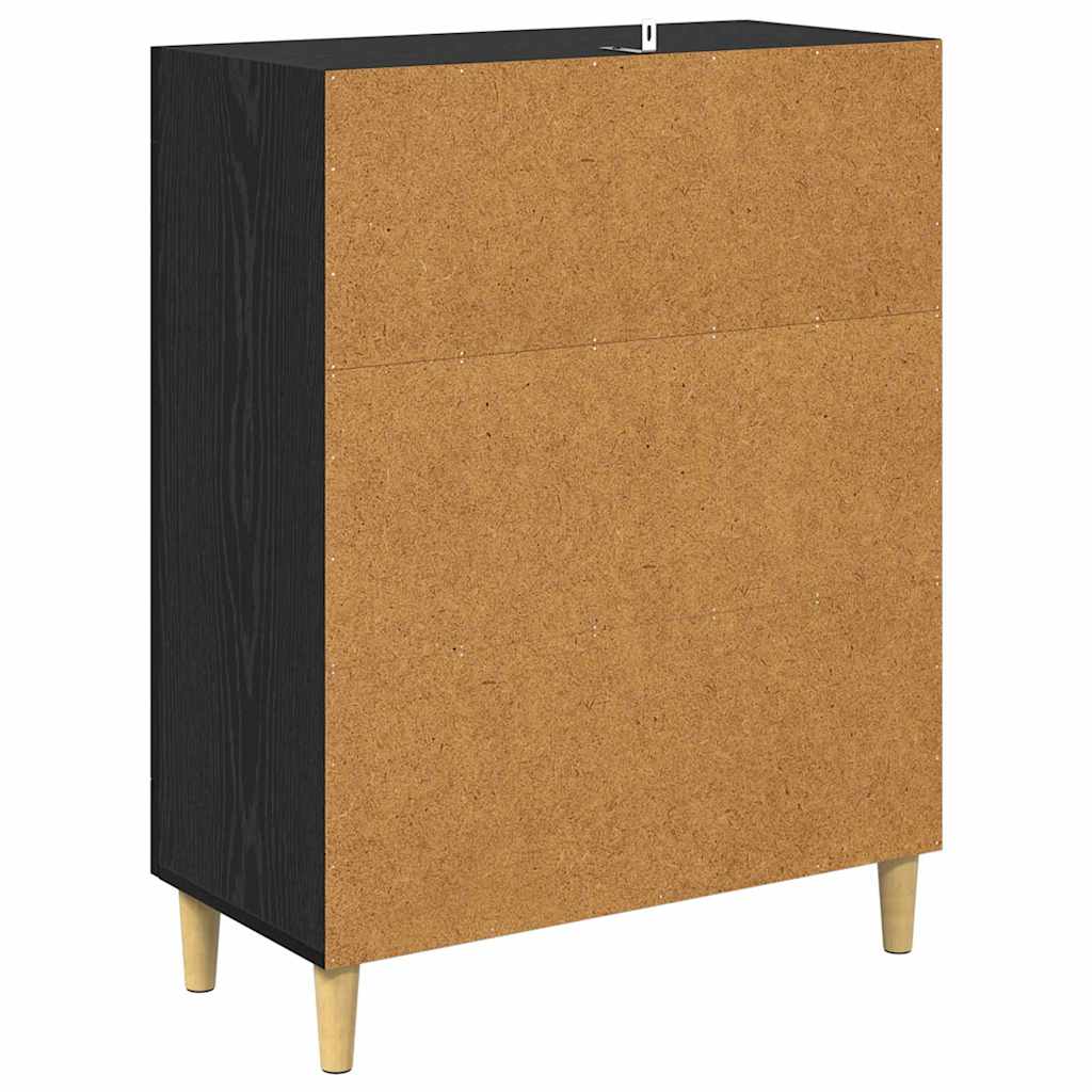 Credenza Rovere Nero 69,5 x 34 x 90 cm Legno multistrato