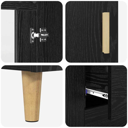 Credenza Rovere Nero 69,5 x 34 x 90 cm Legno multistrato