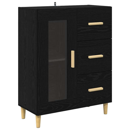Credenza Rovere Nero 69,5 x 34 x 90 cm Legno multistrato