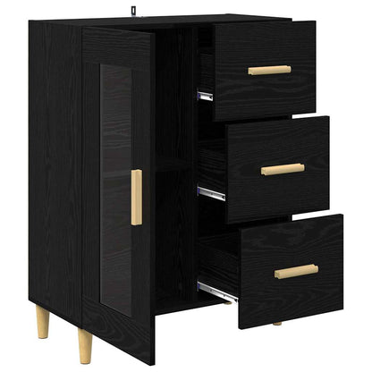 Credenza Rovere Nero 69,5 x 34 x 90 cm Legno multistrato