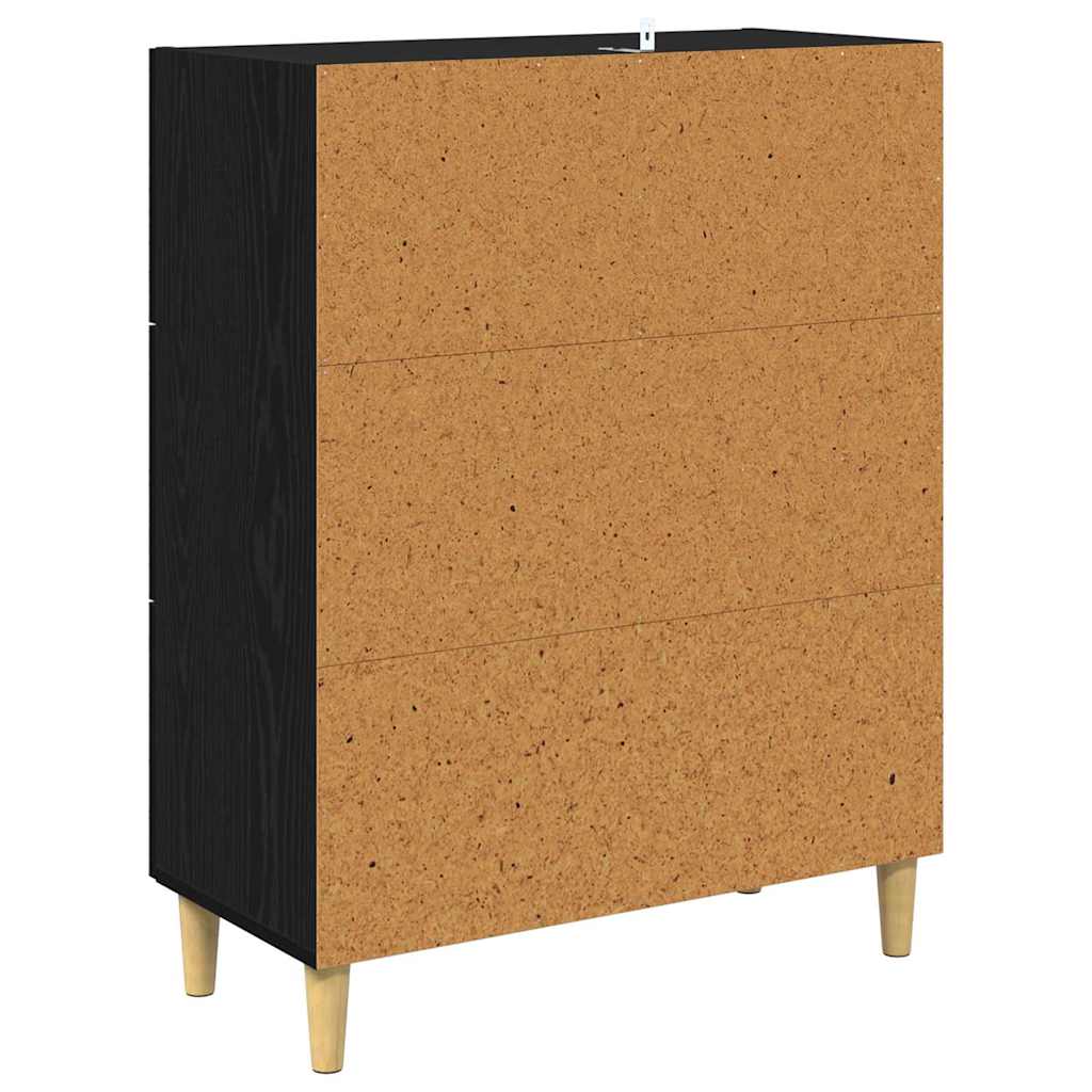 Credenza Rovere Nero 69,5 x 34 x 90 cm Legno multistrato