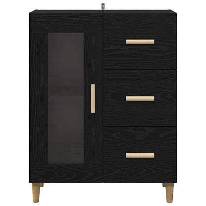Credenza Rovere Nero 69,5 x 34 x 90 cm Legno multistrato
