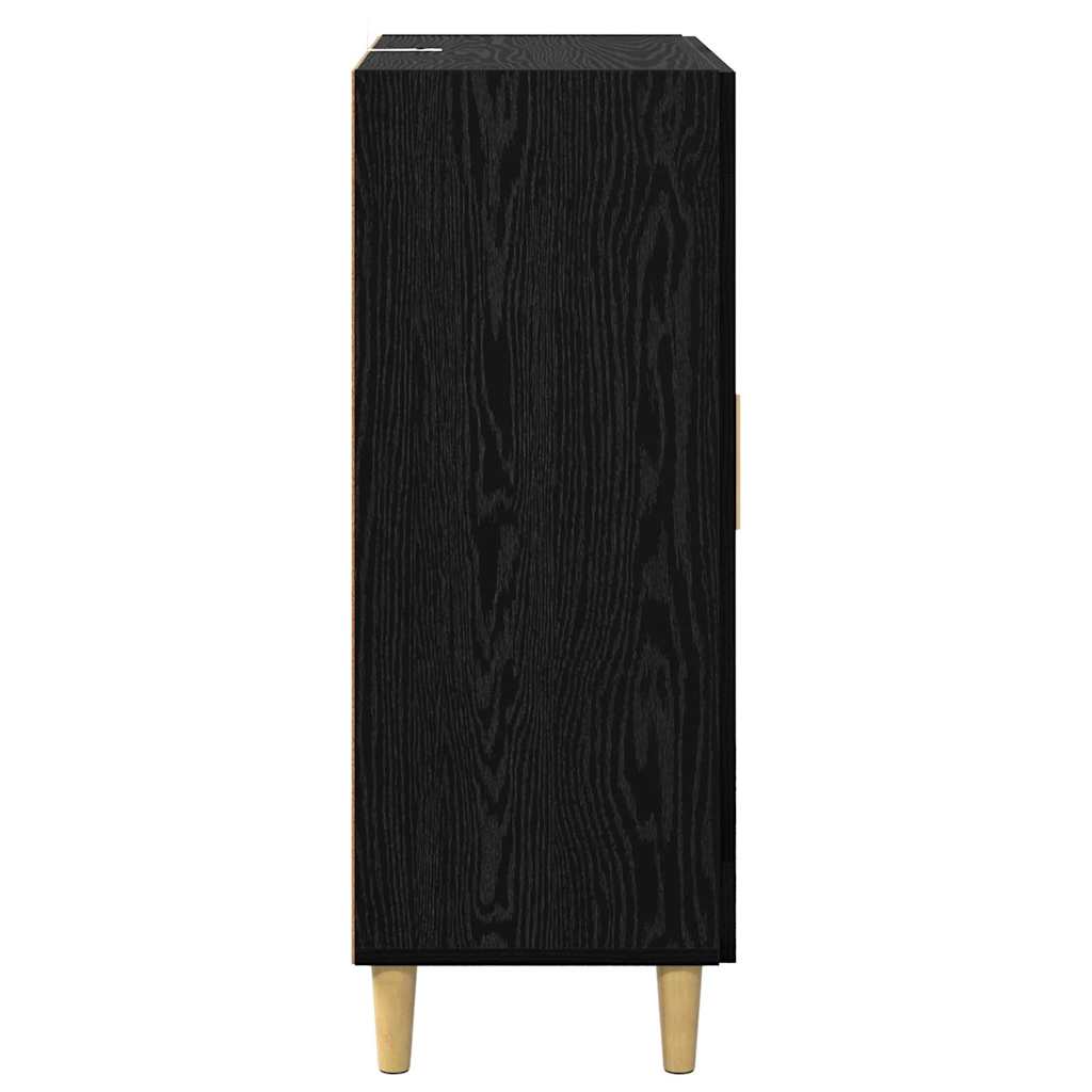 Credenza Rovere Nero 69,5 x 34 x 90 cm Legno multistrato
