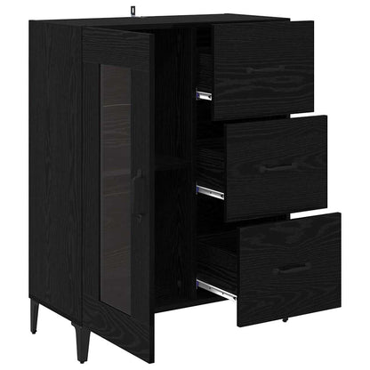 Credenza con cassetto Rovere Nero 69,5 x 34 x 90 cm