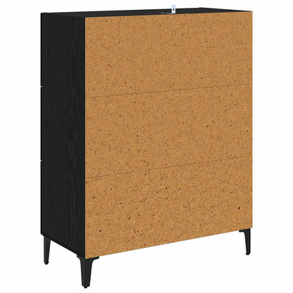 Credenza con cassetto Rovere Nero 69,5 x 34 x 90 cm