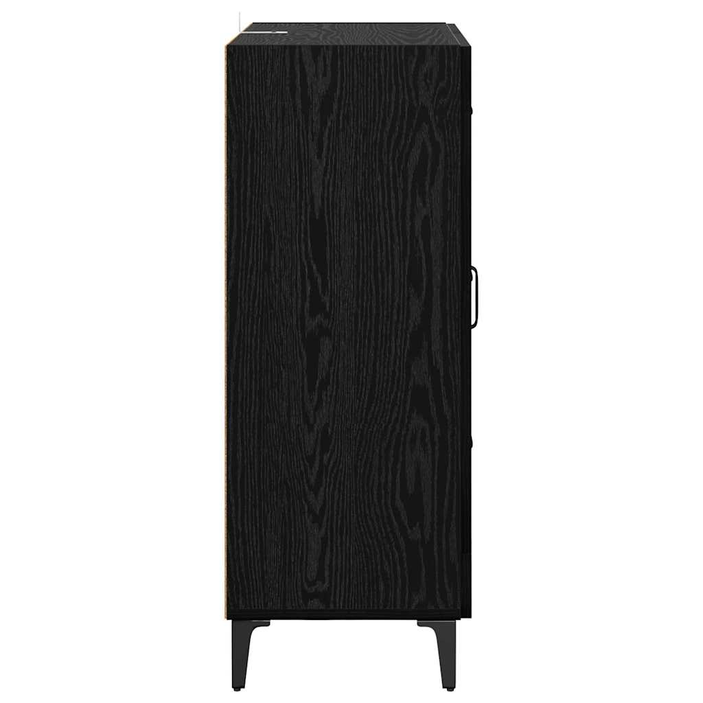 Credenza con cassetto Rovere Nero 69,5 x 34 x 90 cm