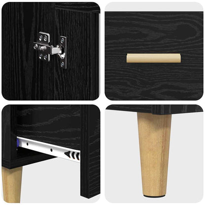 Credenza Rovere Nero 70 x 31 x 115 cm Legno multistrato