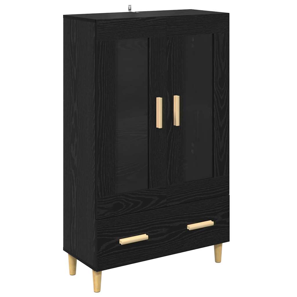 Credenza Rovere Nero 70 x 31 x 115 cm Legno multistrato