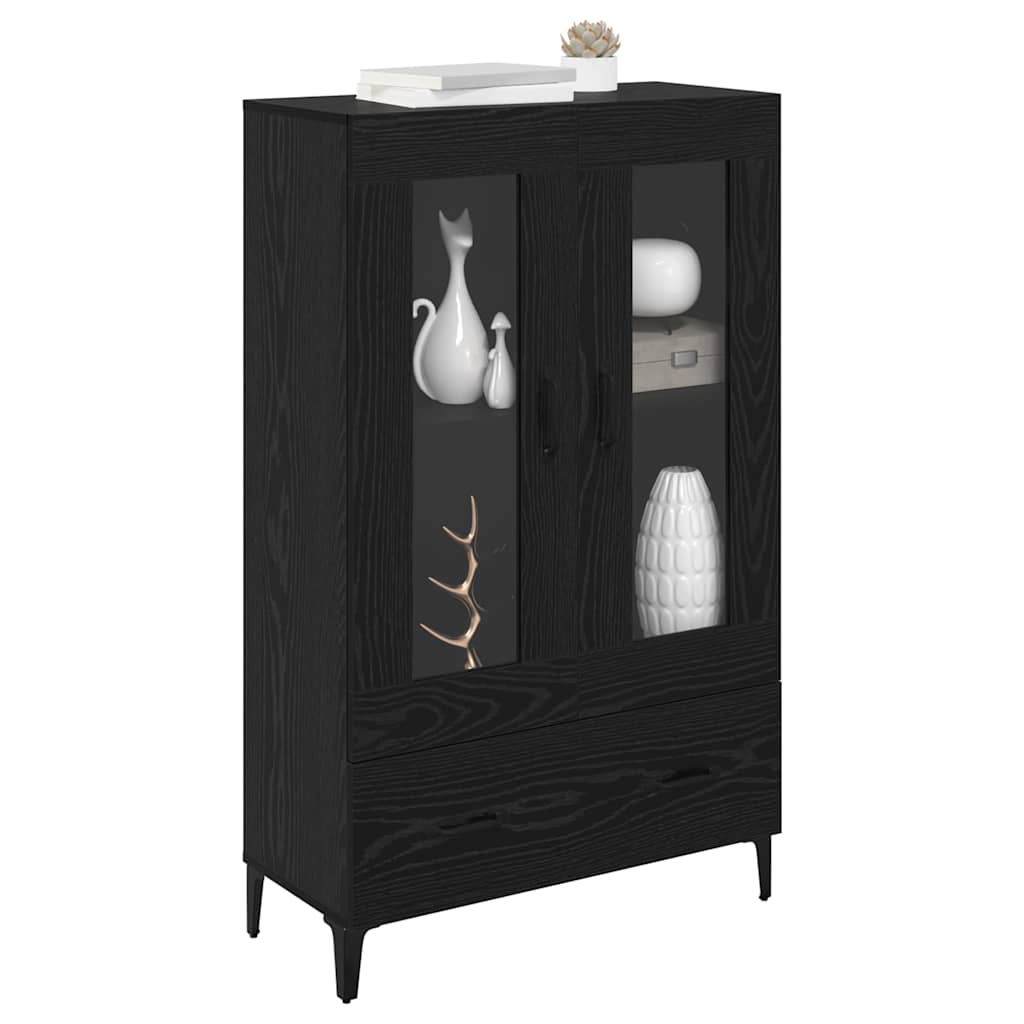 Credenza con cassetto Rovere Nero 70 x 31 x 115 cm