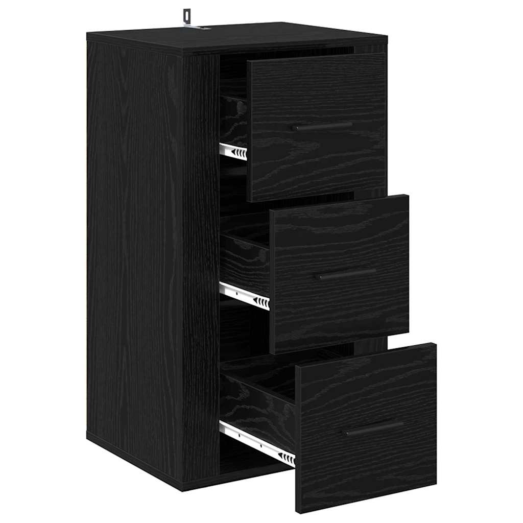 Credenza Rovere Nero 40 x 33 x 70 cm Legno multistrato