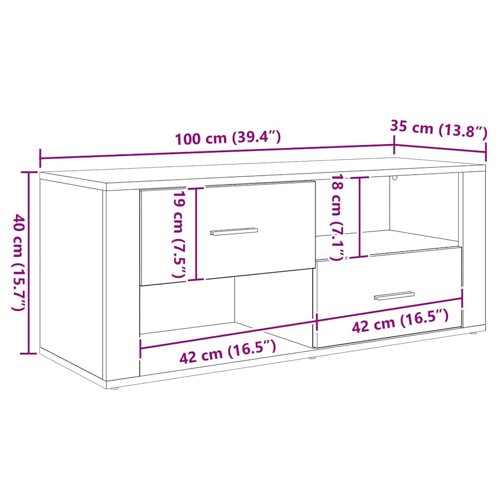 Mobile TV Legno vecchio 100 x 35 x 40 cm Legno multistrato