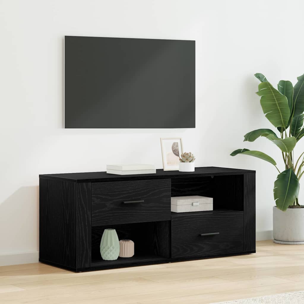 Mobile TV Rovere Nero 100 x 35 x 40 cm Legno multistrato