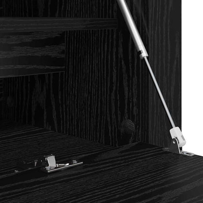 Mobile per scarpe con lo scaffale Rovere nero 100 x 35 x 38 cm