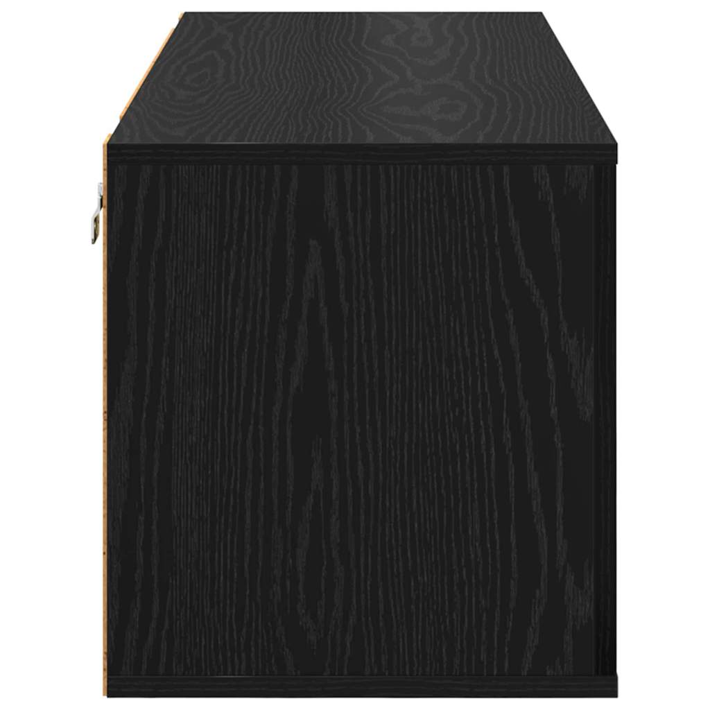 Mobile per scarpe con lo scaffale Rovere nero 100 x 35 x 38 cm