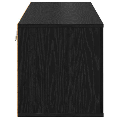 Mobile per scarpe con lo scaffale Rovere nero 100 x 35 x 38 cm