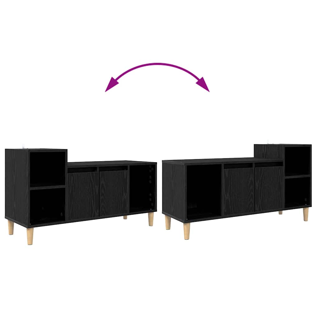 Mobile TV Rovere Nero 100 x 35 x 55 cm Legno multistrato