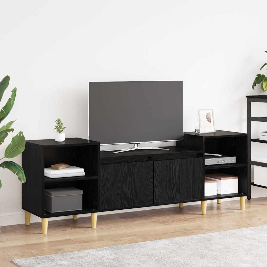 Mobile TV Rovere Nero 160 x 35 x 55 cm Legno multistrato