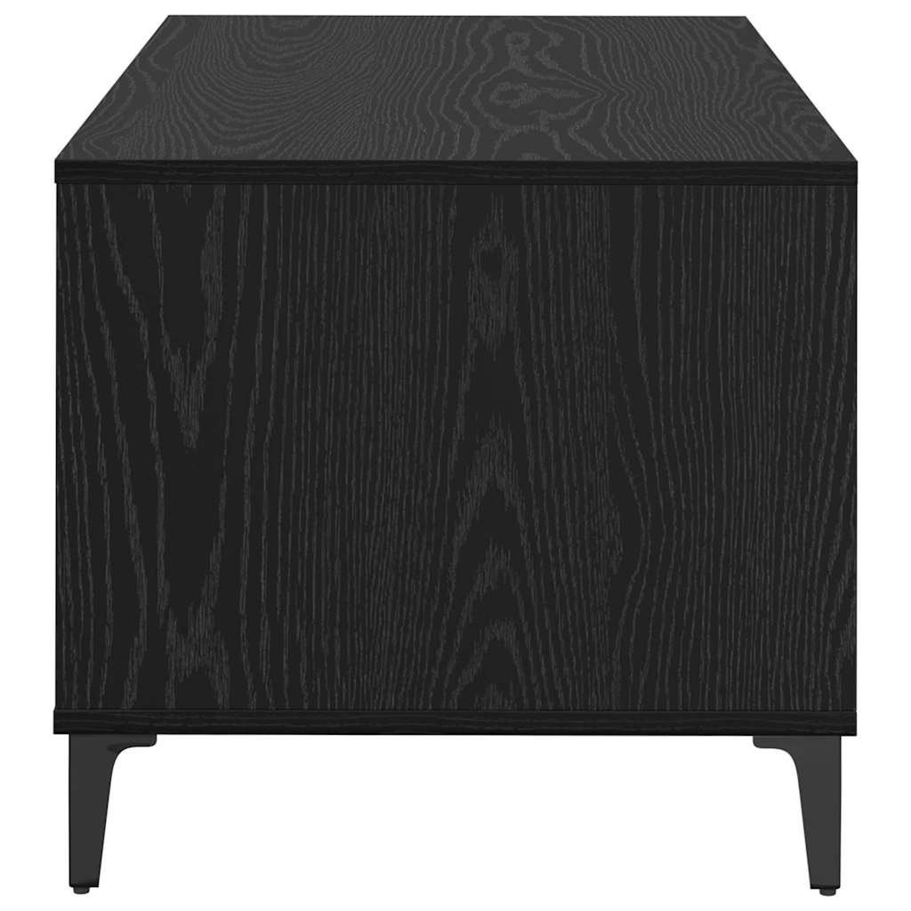 Tavolino da salotto con cassetto Rovere Nero 90 x 49 x 45 cm
