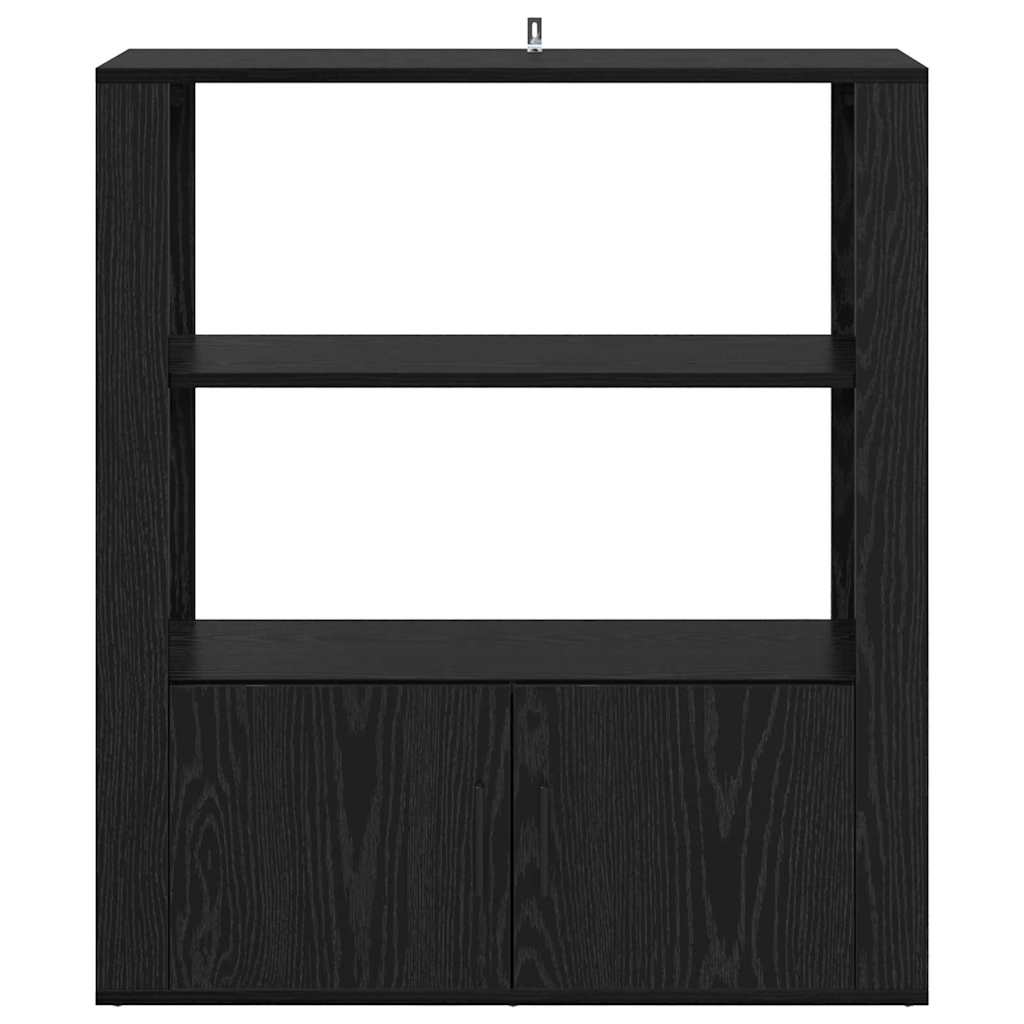 Credenza Rovere nero 30 x 80 x 90 cm Legno multistrato