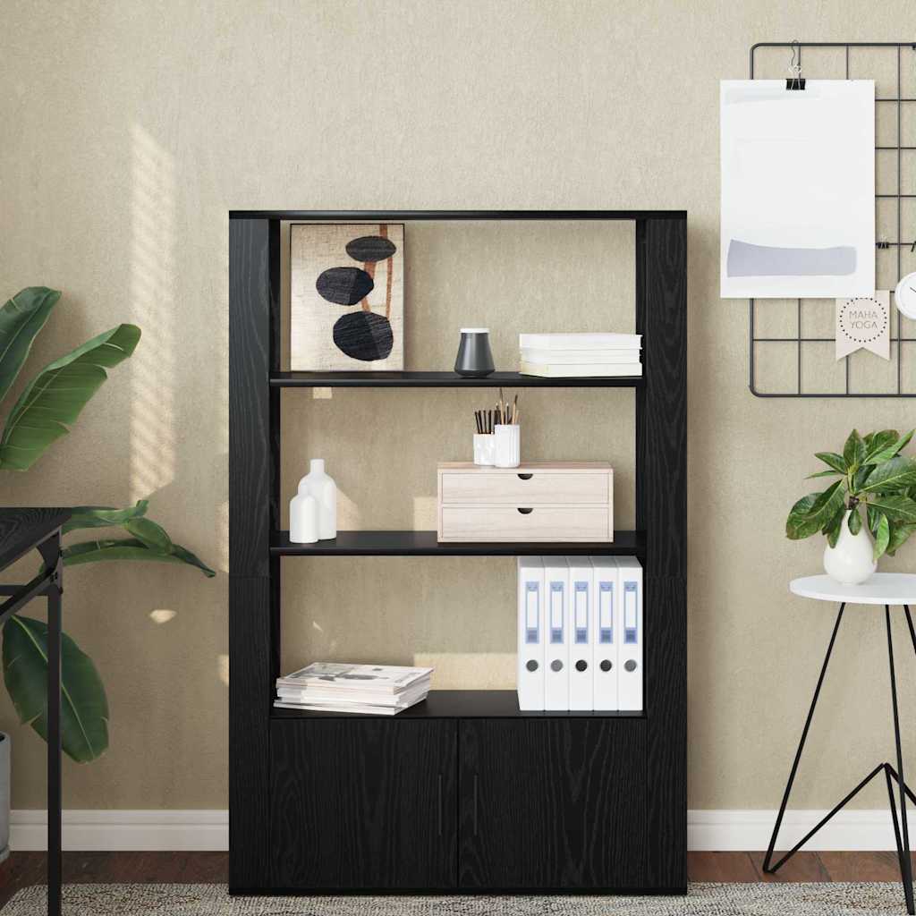 Credenza Rovere nero 30 x 80 x 119.5 cm Legno multistrato