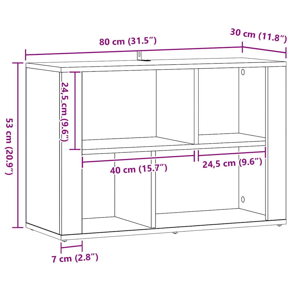 Credenza Rovere artigianale 80 x 30 x 53 cm Legno multistrato