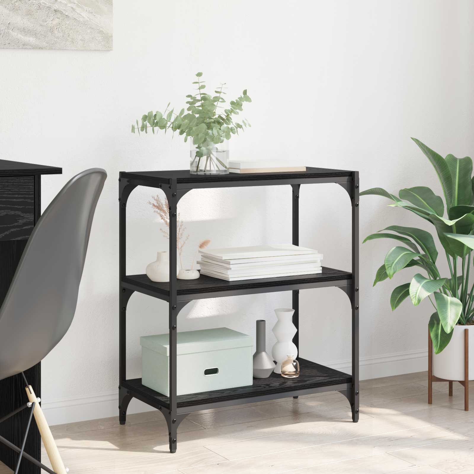 Armadio per Libri Rovere nero 60 x 33 x 70,5 cm | homemem39