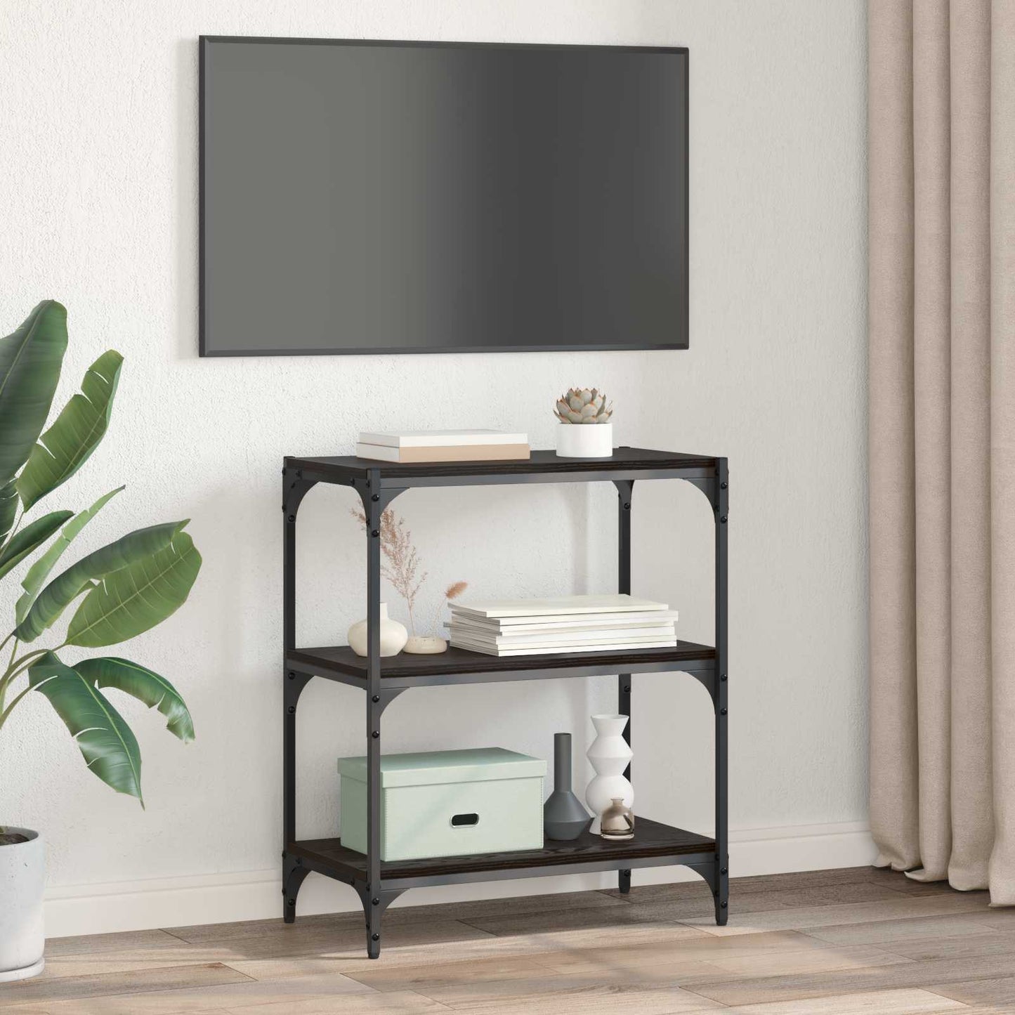 Armadio per Libri Rovere nero 60 x 33 x 70,5 cm | homemem39