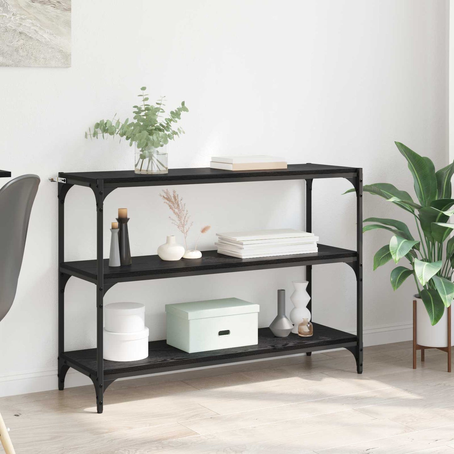 Armadio per Libri Rovere nero 100 x 33 x 70,5 cm | homemem39