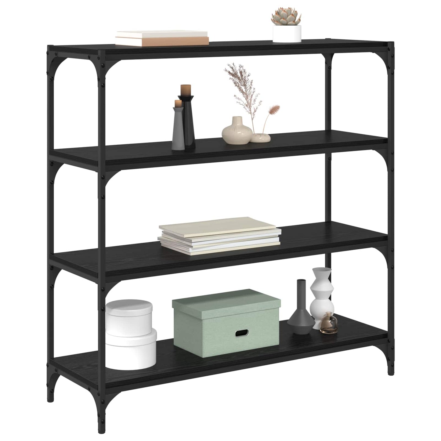 Armadio per Libri Rovere Nero 100 x 33 x 100 cm | homemem39