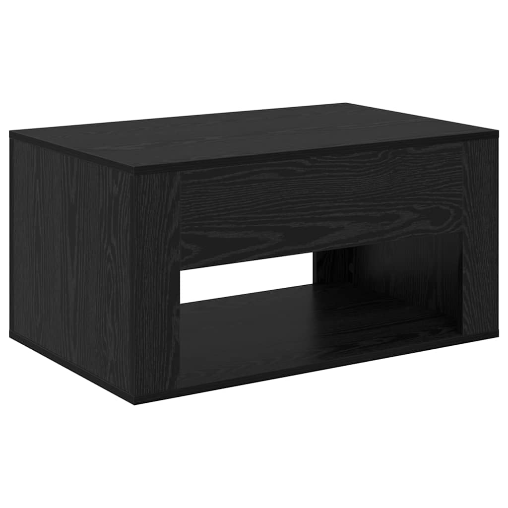 Tavolino da salotto con cassetto Rovere Nero 80 x 50 x 40 cm
