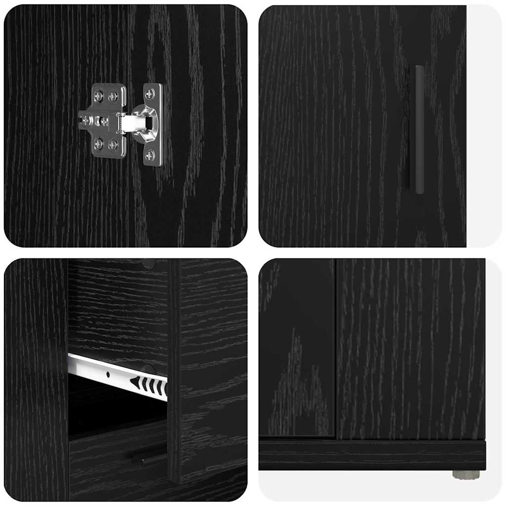 con cassetto Rovere nero 100 x 33 x 59.5 cm Legno multistrato